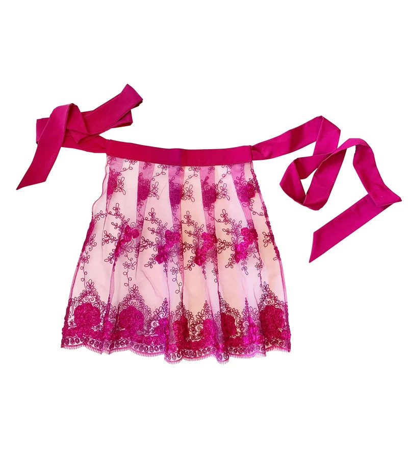 Embroidered Rosette Apron: MADE-TO-ORDER