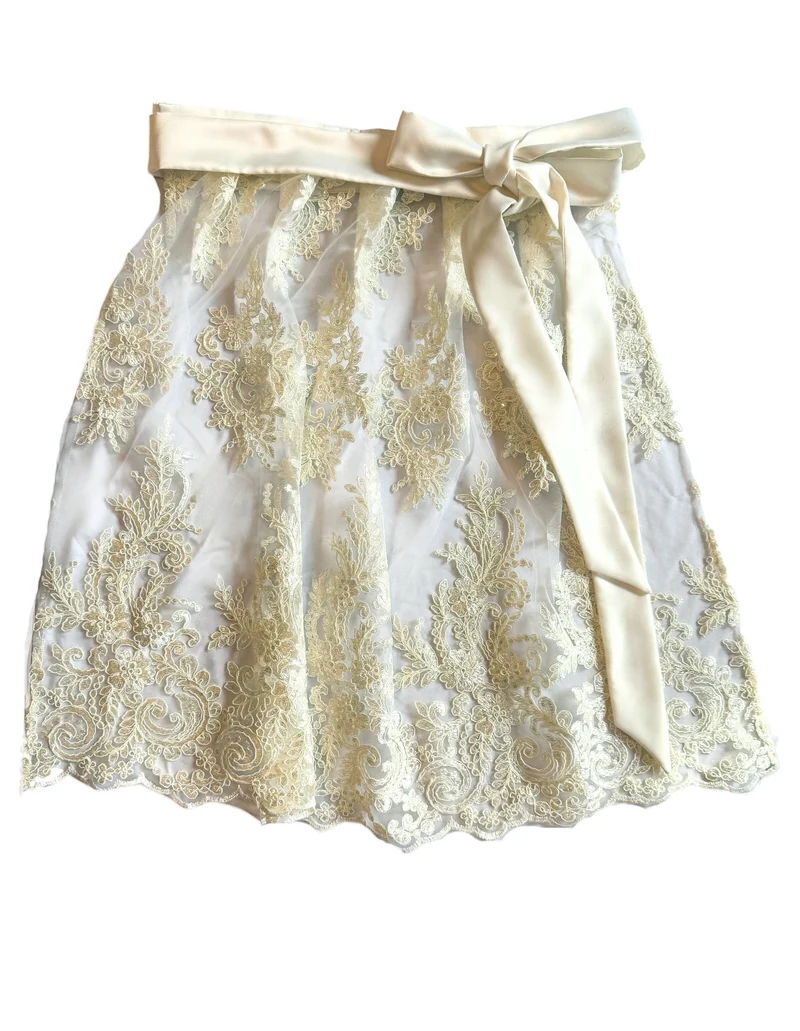 Sequined Lace Bridal Apron - MADE TO ORDER