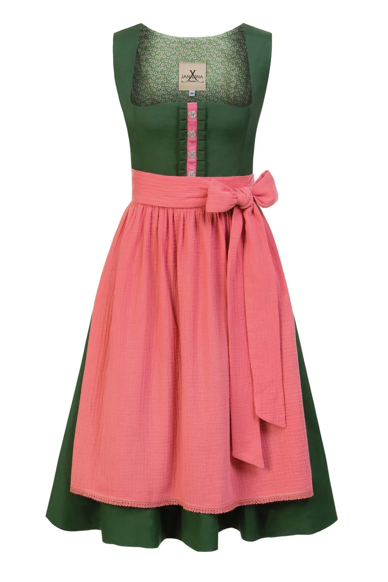 LEINEN DIRNDL TRADITIONAL TANNE/LACHS