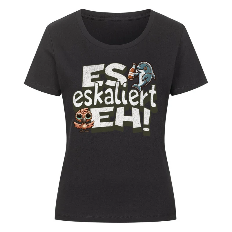 NATZ Clothing! "Es eskaliert eh" Party Top Damen (Frontprint)
