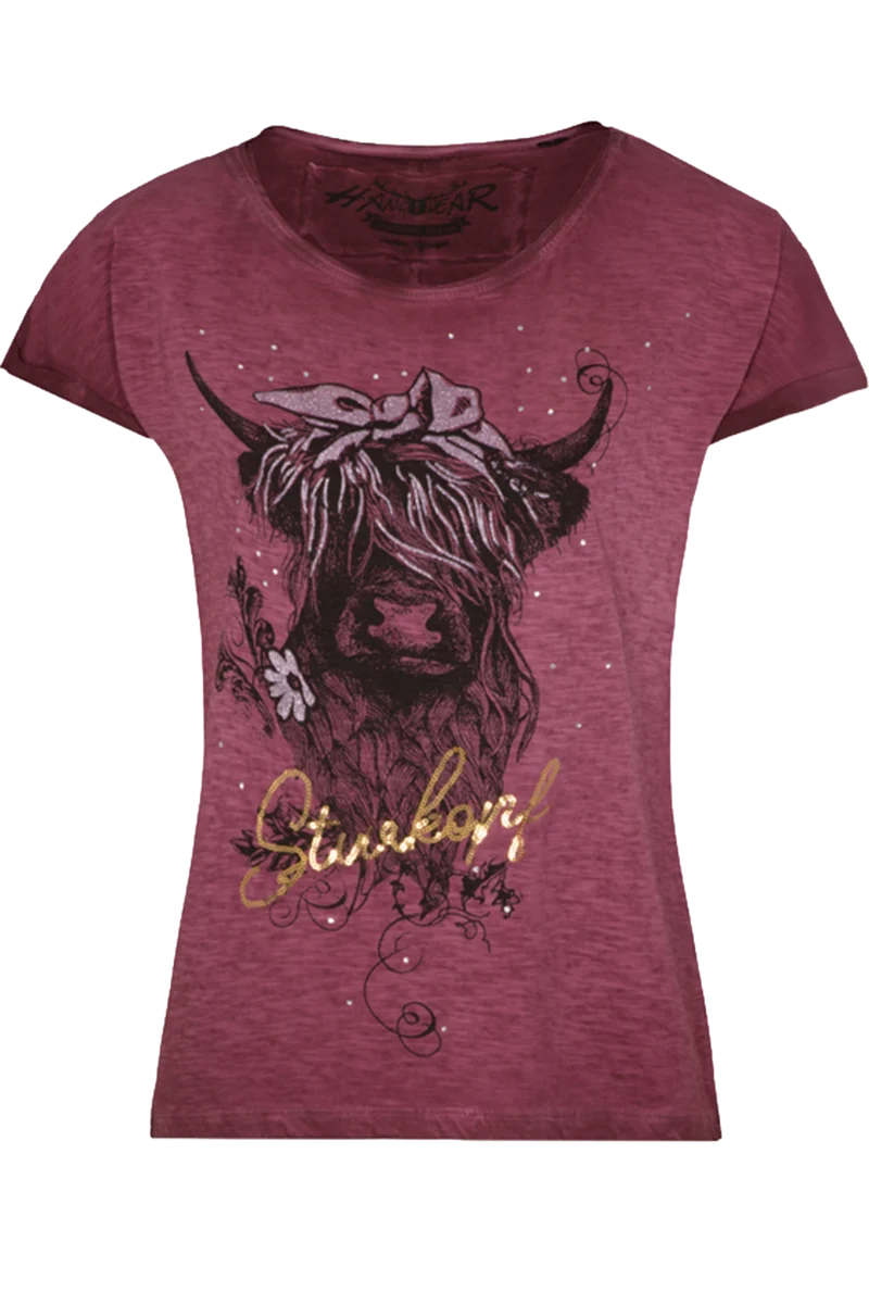 Damen T-Shirt mit Hochlandrind 'Sturkopf'
