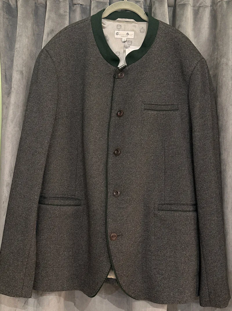 Herren Trachten Janker Jacke G´Weih & Silk anthrazit jersey