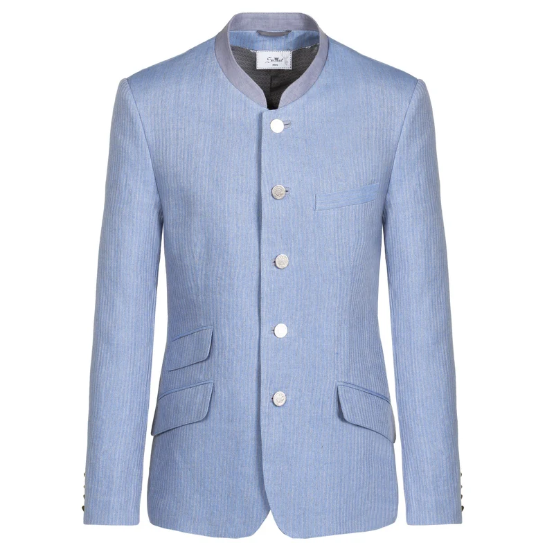 Trachtenjacke Christian Leinen Trachten Stoiber Herren denim blau