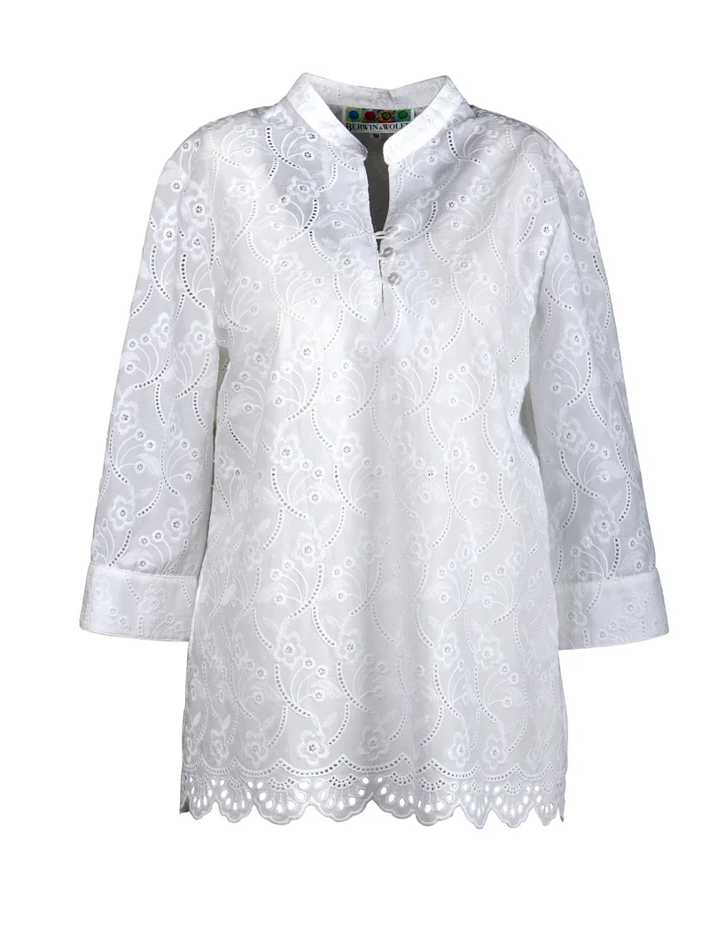 Trachten Bluse Berwin & Wolff 3/4 Arm weiß