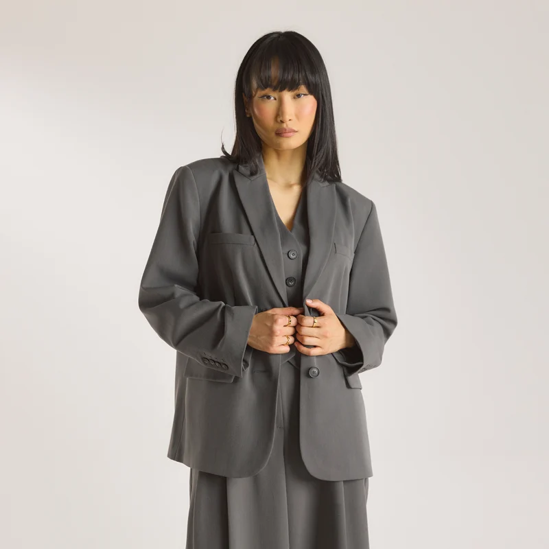 Übergroßer Blazer - Anthrazit