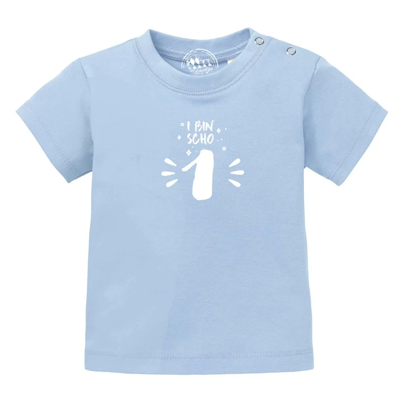 Baby Geburtstagsshirt 1 Jahr "I bin scho 1!"