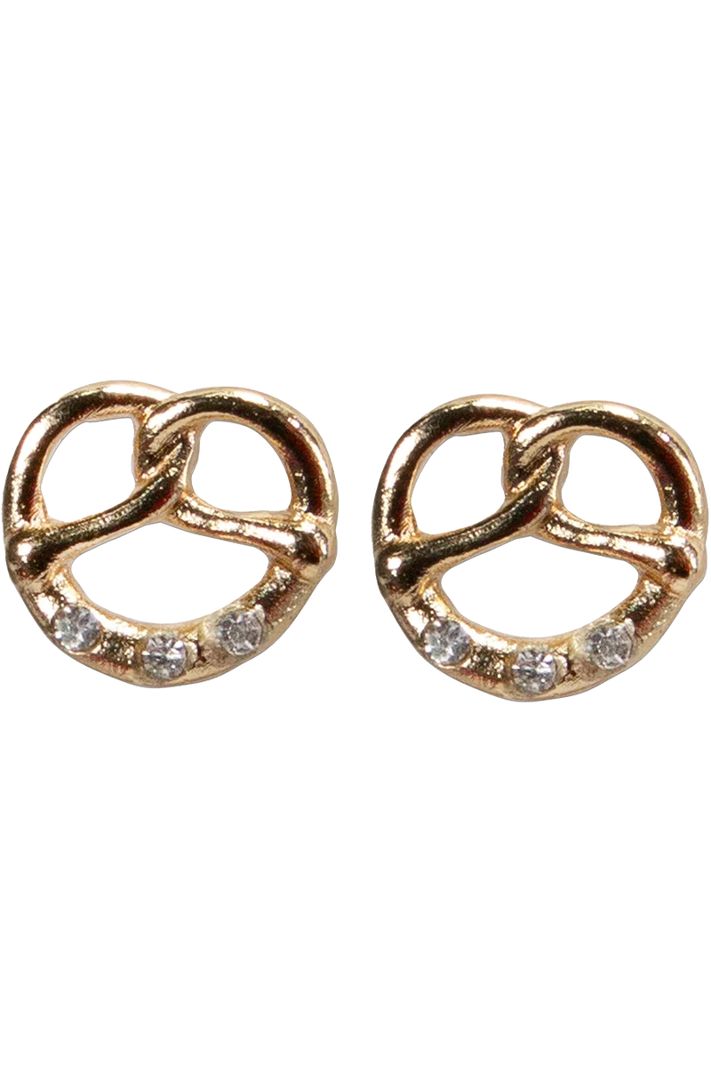 Damen Ohrstecker in Brezelform - gold