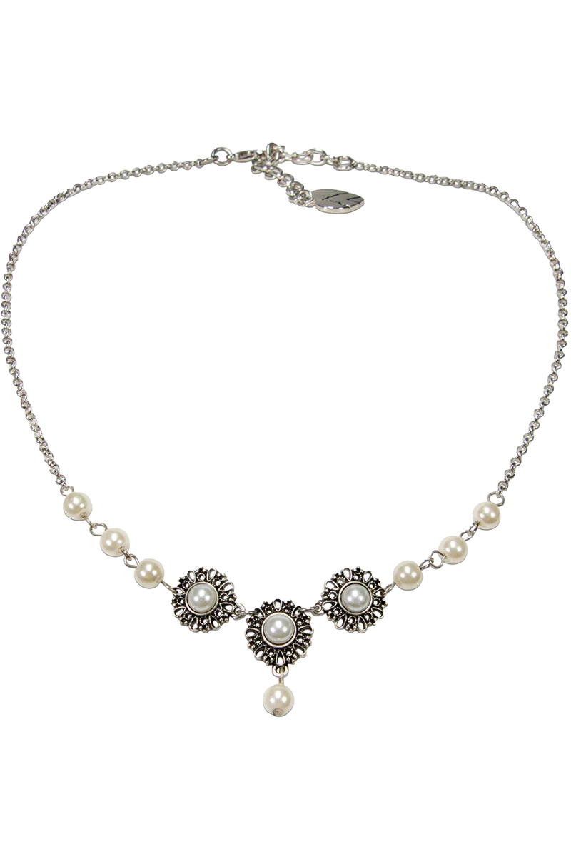Damen Trachten Halskette mit floralen Ornament-Anhängern