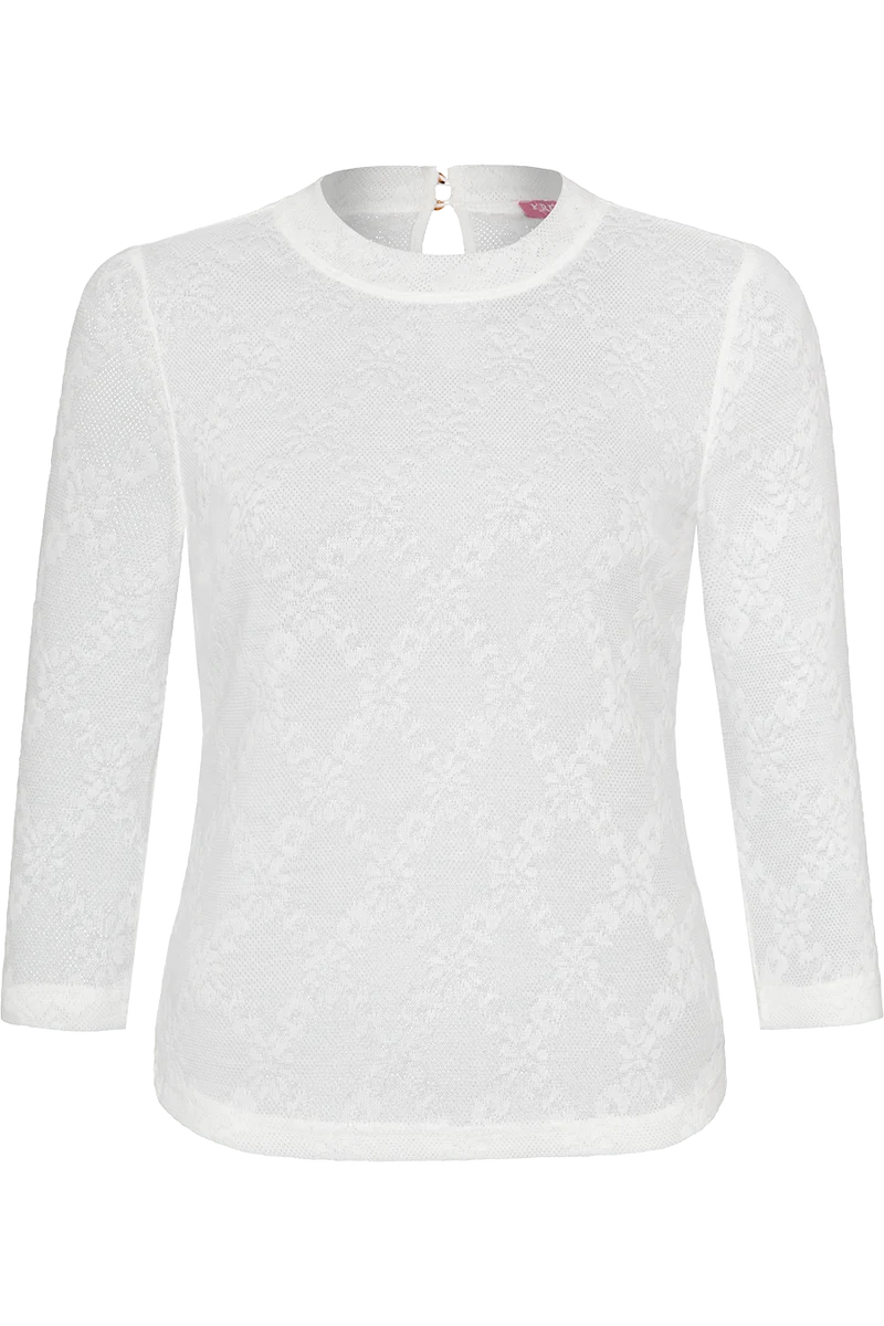 Damen Shirt mit Strickmuster und 3/4-Ärmeln