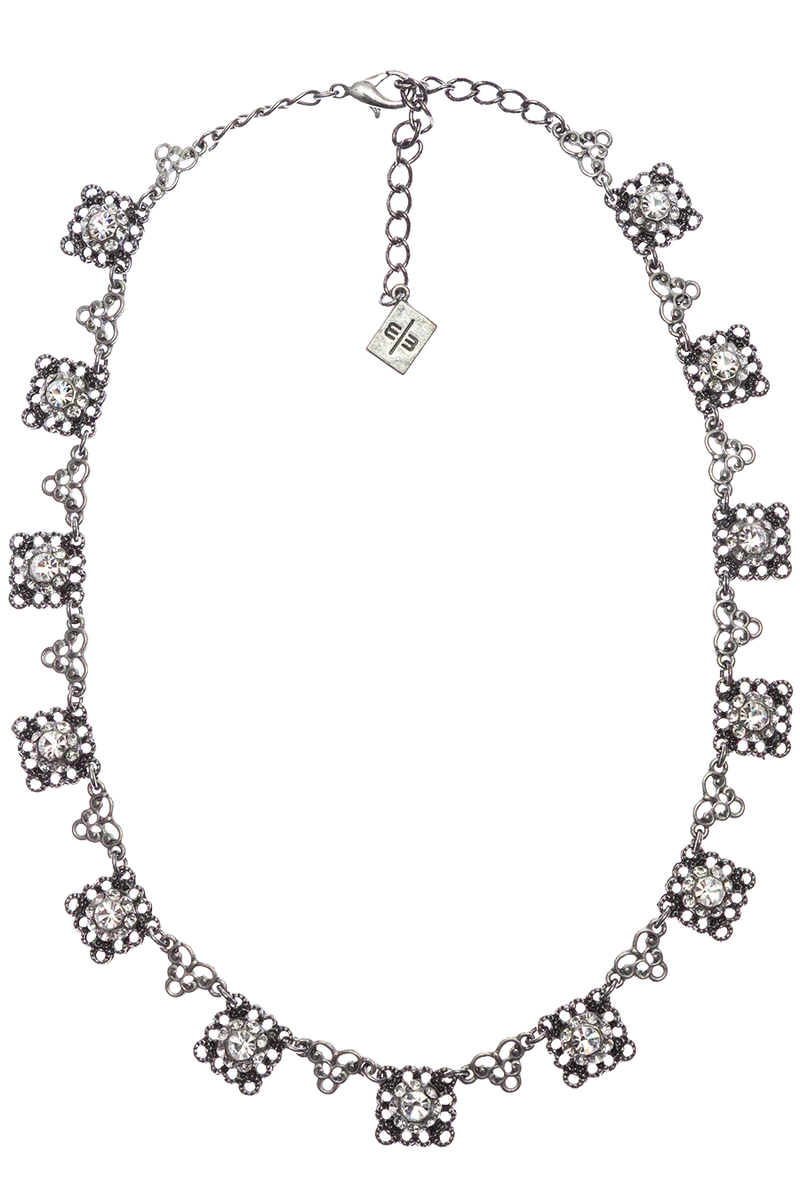 Damen Halskette Vintage-Stil mit Strasssteinchen