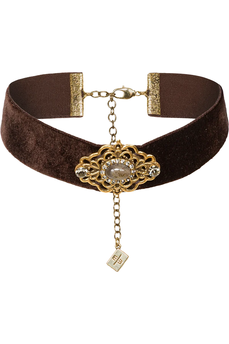 Damen Kropfband Samt mit Ornamentelement