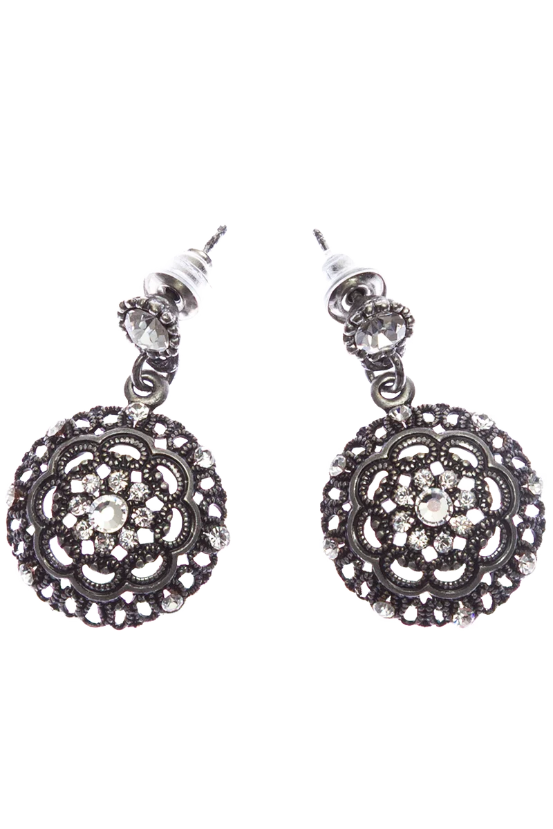 Damen Ohrstecker mit floralem Ornamentanhänger
