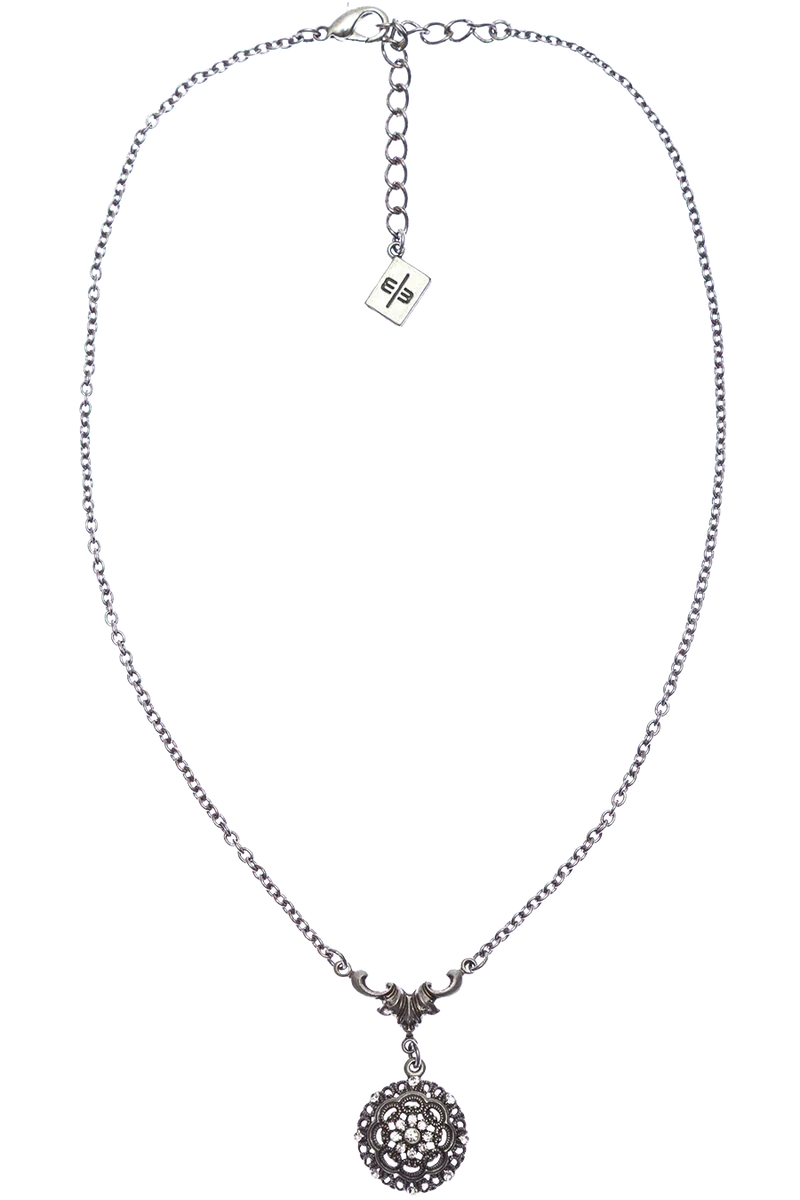 Damen Halskette mit floralem Ornamentanhänger