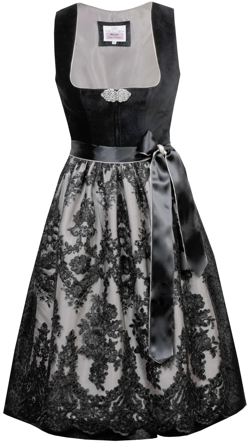 Samtdirndl Marjo Madita schwarz 65cm
