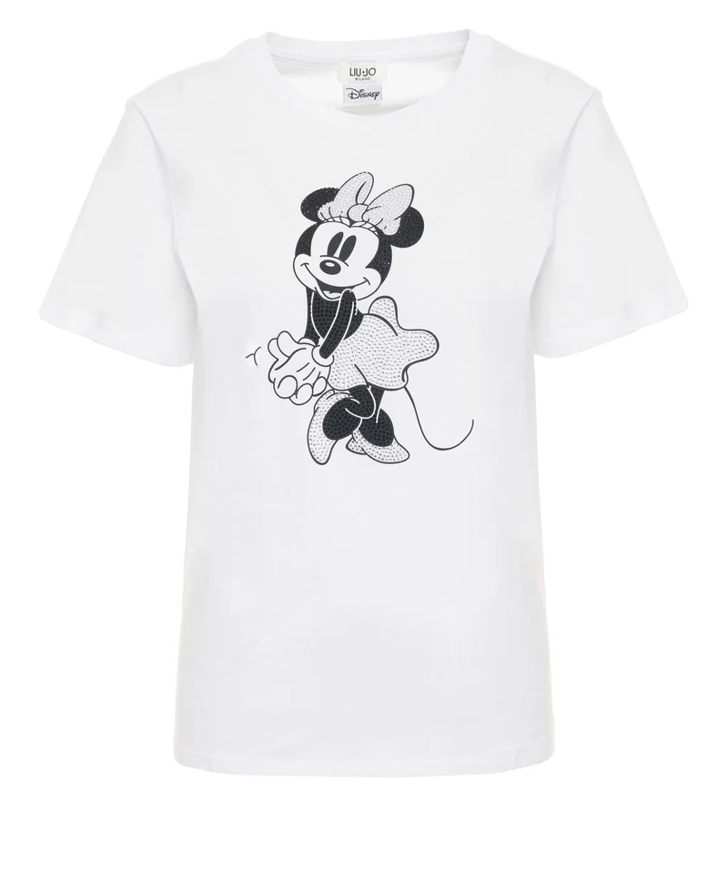 T-shirt con applicazione strass