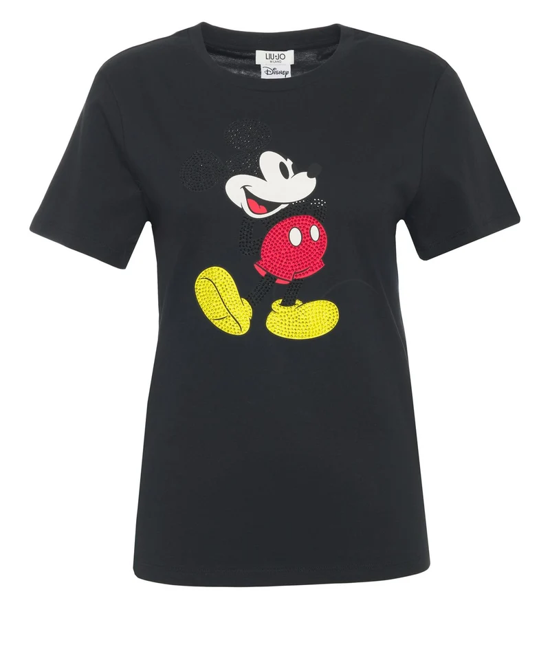 T-shirt con applicazione strass