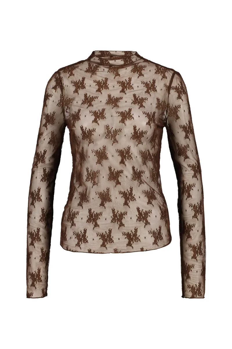 Langarmshirt mit Mesh-Optik