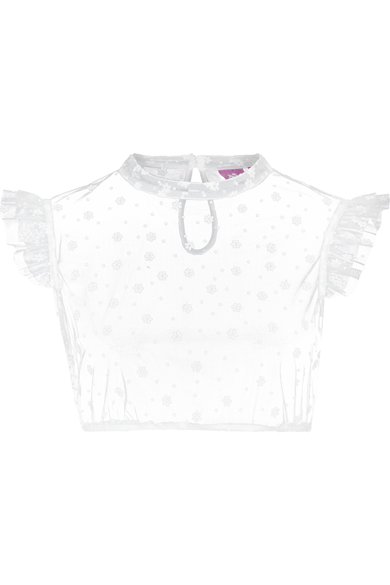 Dirndlbluse aus Tüll mit Flügelärmeln