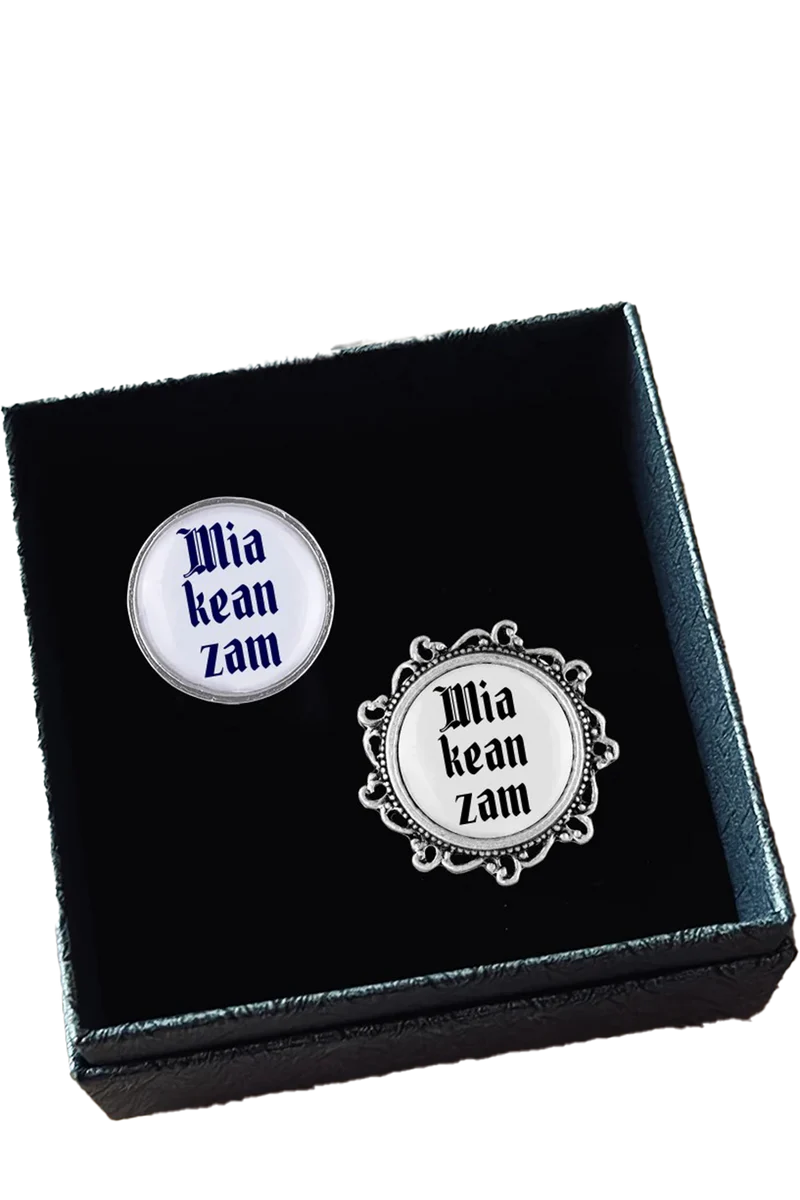 Trachten-Anstecker Doppelpack 'Mia kean zam'