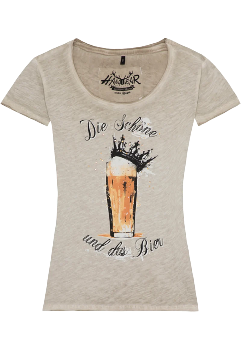 Damen T-Shirt 'Die Schöne und das Bier'