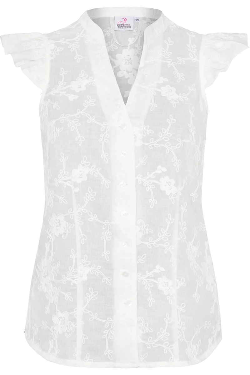 Damen Trachtenbluse bestickt mit Flügelämel