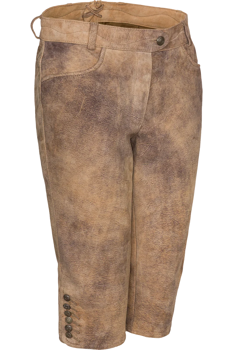Damen Lederhose Kniebund schlicht