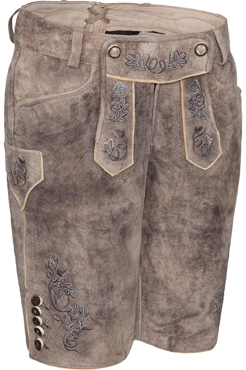 Damen Lederhose kurz mit dekorativem Hosenlatz