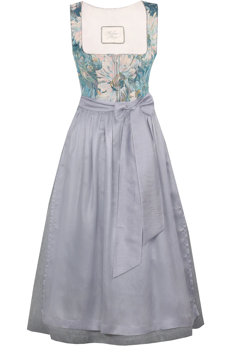Midi-Dirndl mit mehrfarbigem Blumenmuster