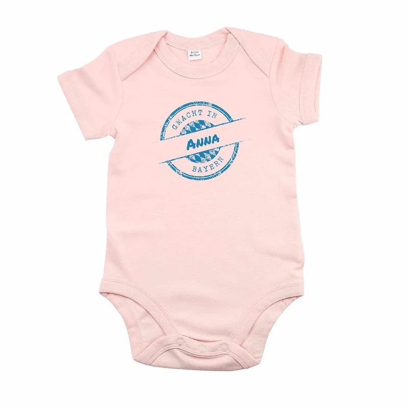 Baby Body "gmacht in Bayern" rosa + Wunschname