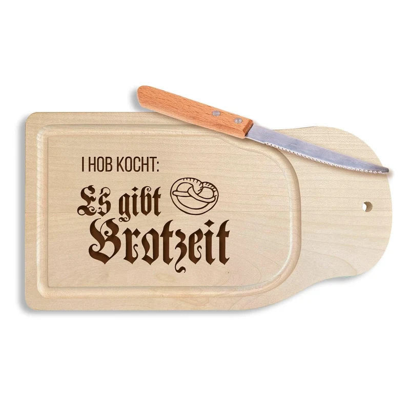 Brotzeitbrettl "I hob kocht: Es gibt Brotzeit"