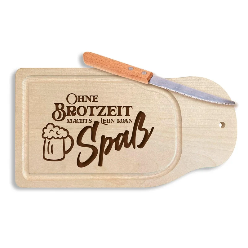 Brotzeitbrettl "Ohne Brotzeit machts Lebn koan Spaß"