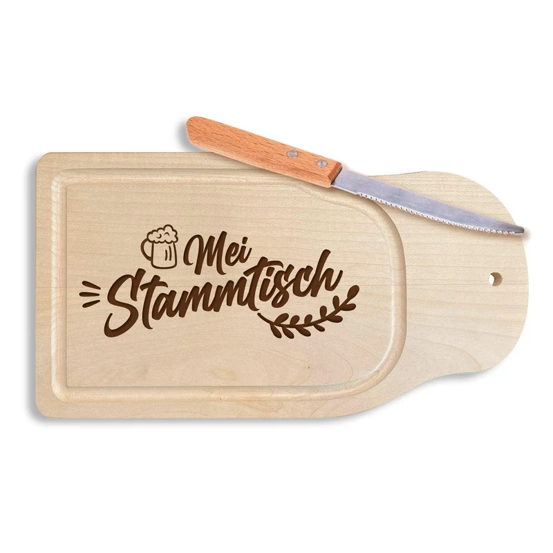 Brotzeitbrettl "Mei Stammtisch"