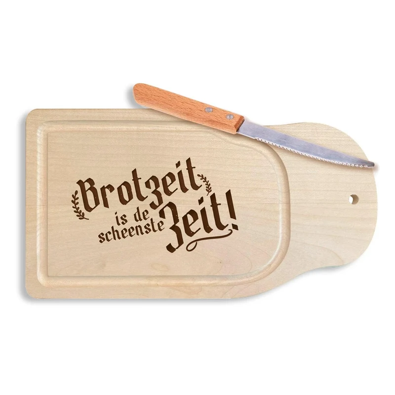 Brotzeitbrettl "Brotzeit is de scheenste Zeit!"