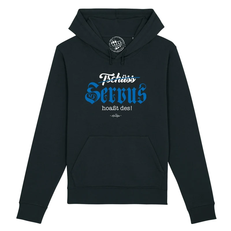 Herren Hoodie "Servus hoaßt des!"