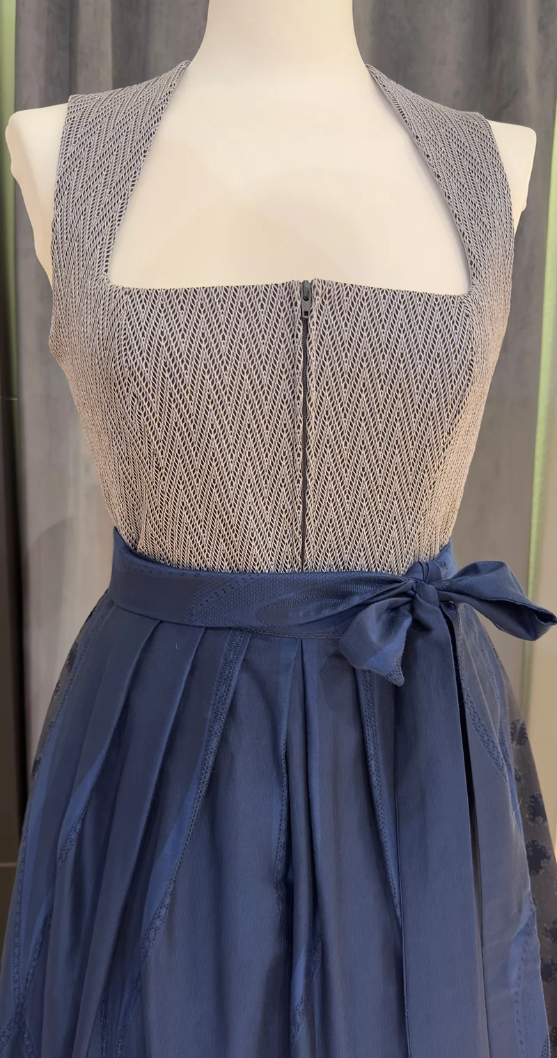 Dirndl Goldstich grau/blau 75cm