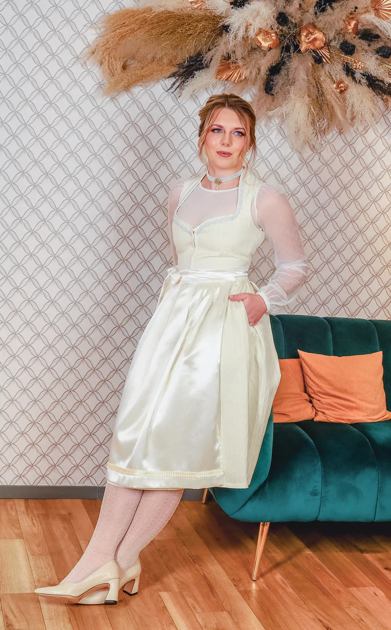 Dirndl Goldstich weiß 75cm