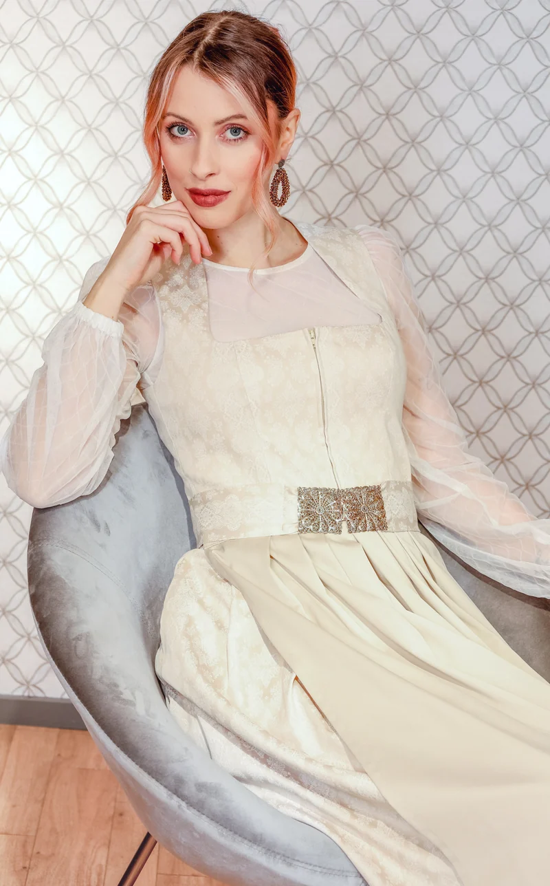 Dirndl Goldstich creme 75cm