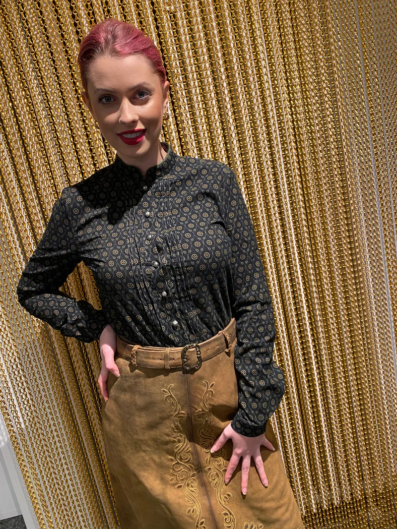 Trachten Bluse Anno Domini Design Conny Cord anthrazit