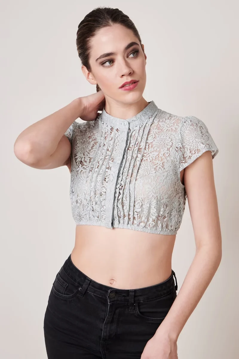 Dirndlbluse Fabiola Krüger Hellgrau