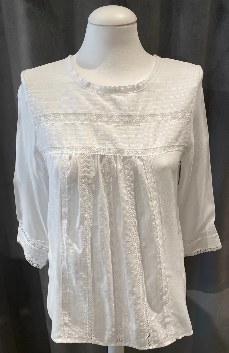 Trachtenbluse Country Line weiß 3/4 Arm