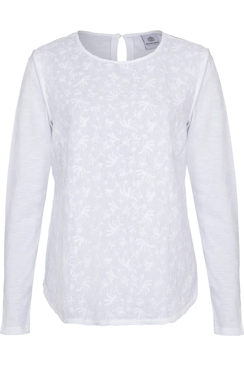 Damen Trachtenbluse mit floraler Stickerei