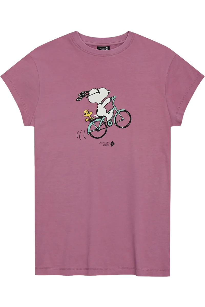 Damen T-Shirt mit Druck 'Peanuts Radln'