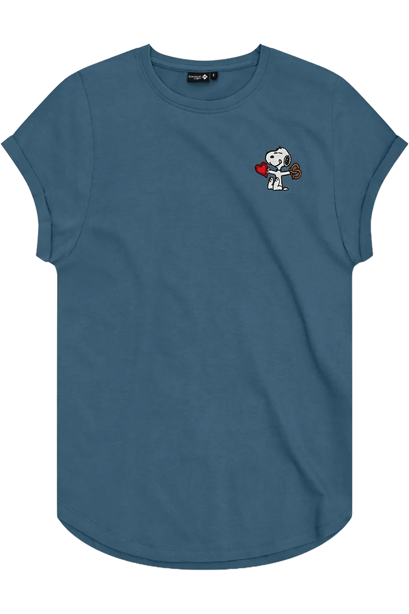 Damen T-Shirt Peanuts-Stickerei 'Peanuts Snoopy'