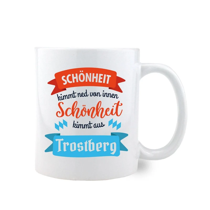 Kaffee Haferl "Schönheit kommt aus..." mit Wunschort