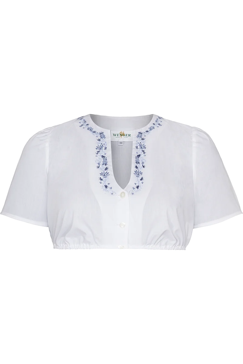 Dirndlbluse Kurzarm mit Stickerei