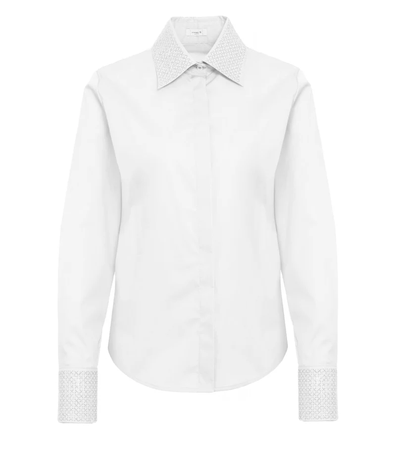 Camicia con applicazione di strass