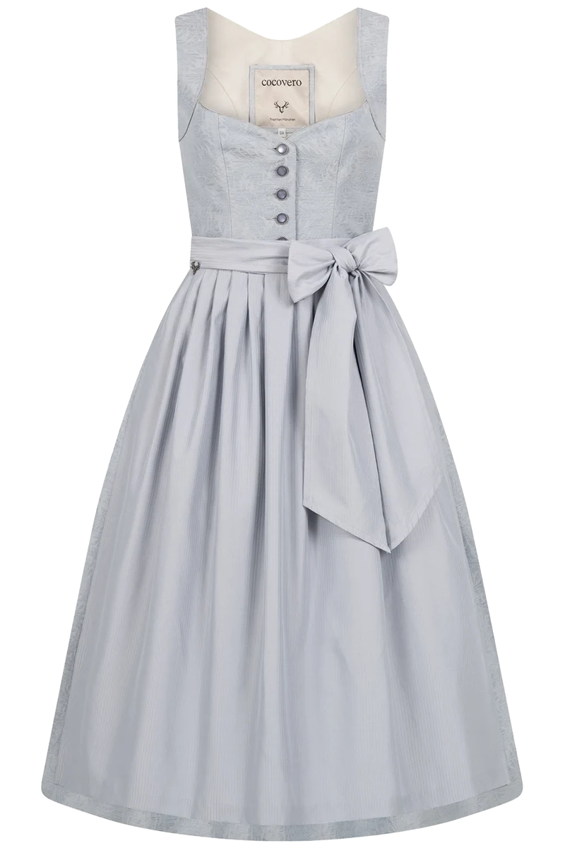 Midi-Dirndl mit dezentem Blumenmuster und Herzausschnitt
