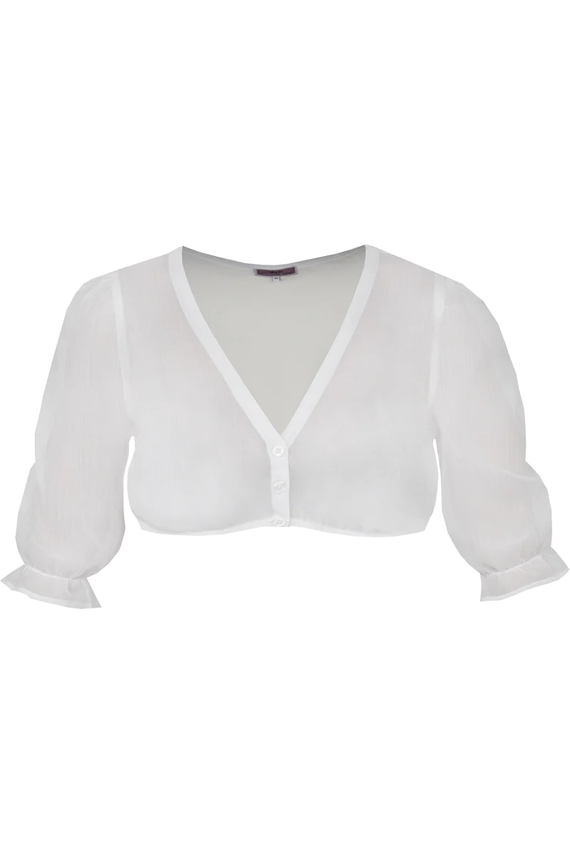 Dirndlbluse aus Chiffon mit Puffärmel