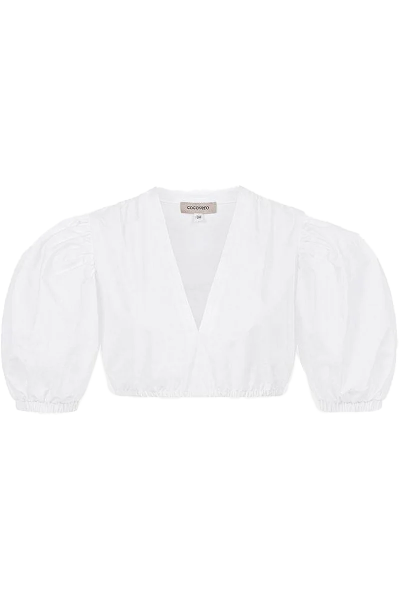 Dirndlbluse mit weiten Puffärmeln