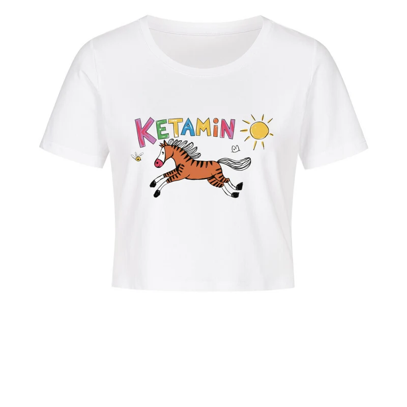 "Ketamin Kinderzeichnung" Ladies Cropped Tee